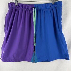 Fabletics Men's The One Short 7" Sz XL Blue Purple Colorblock Athleisure